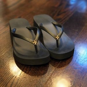 Tory Burch Wedge Flip Flop - Black